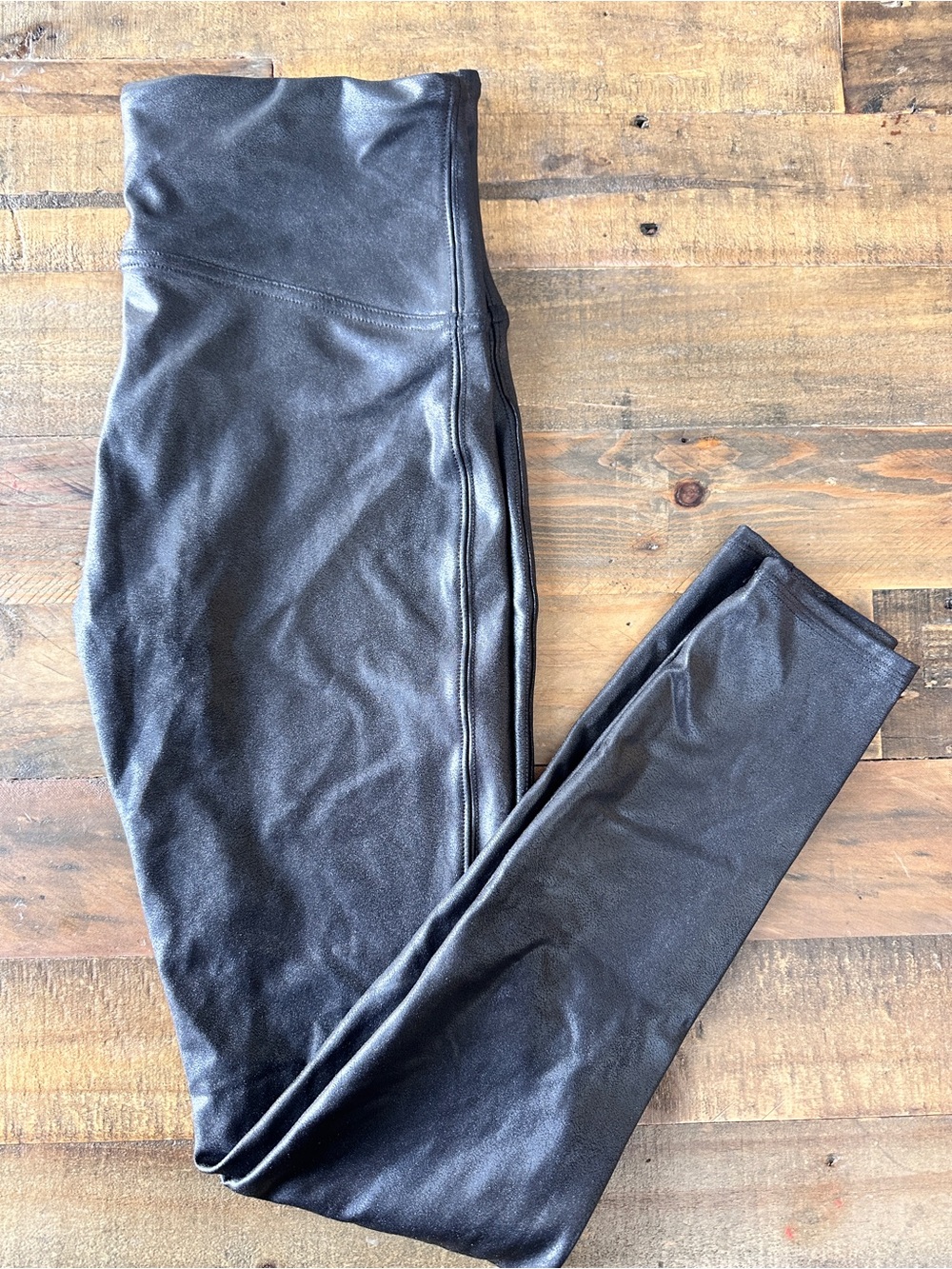 SPANX Faux-Leather Leggings in Black